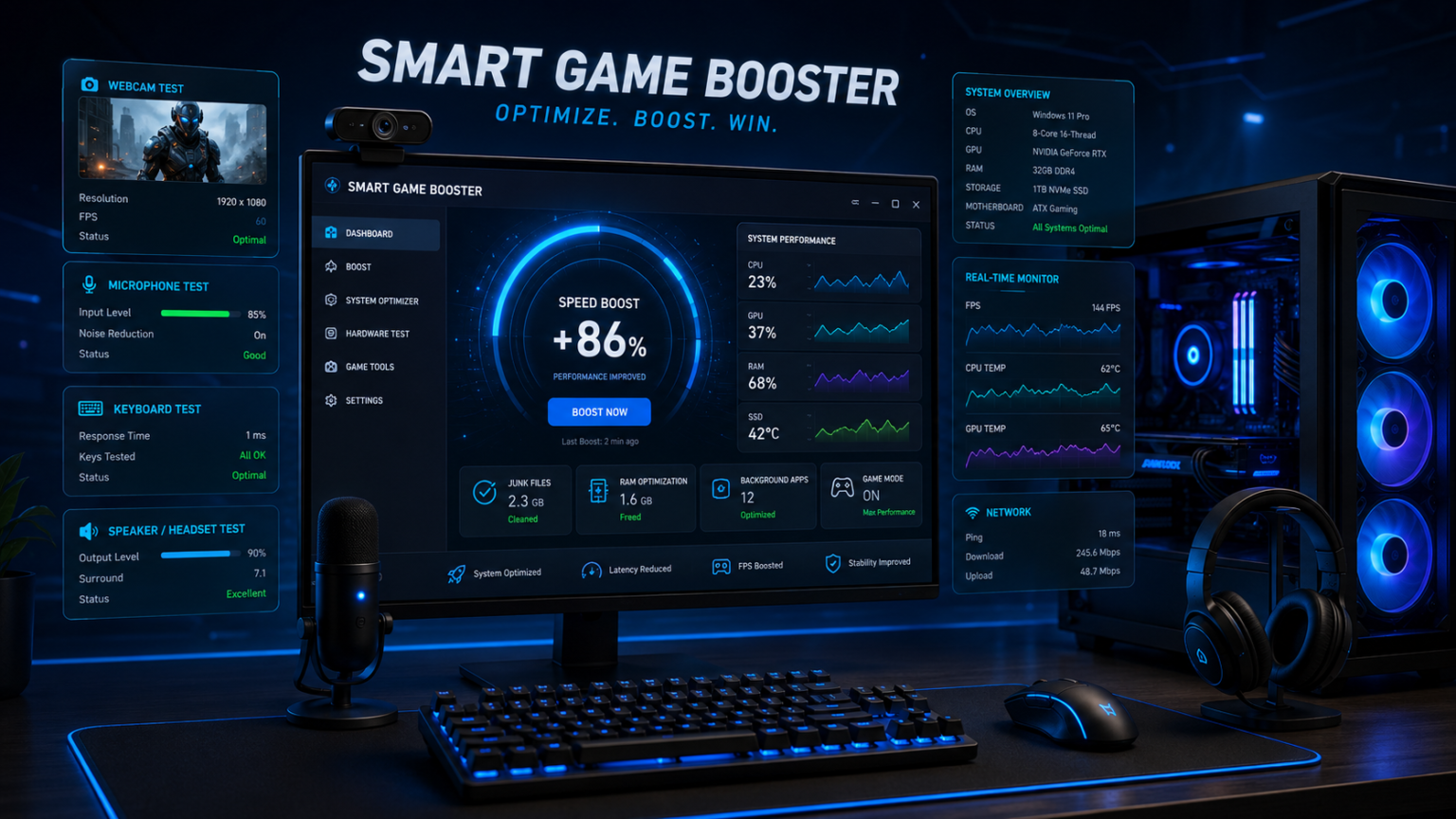 Smart Game Booster: Mehr als ein Game Booster – Optimierungstool und praktische Online-Tests für Ihren PC Smart Game Booster