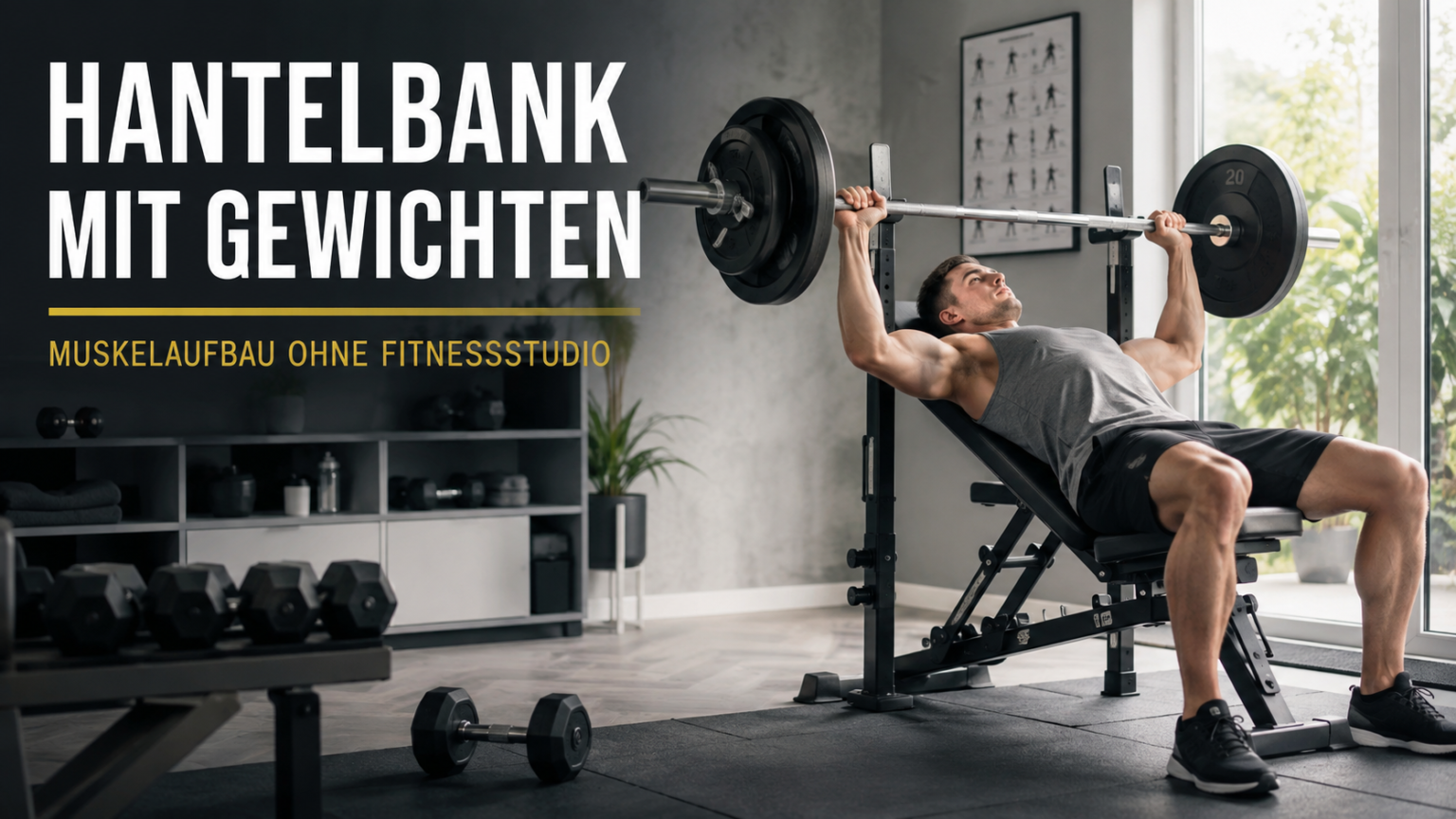Hantelbank mit Gewichten – so gelingt der Muskelaufbau auch ohne Fitnessstudio Hantelbank mit Gewichten